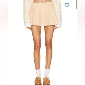 superdown Beige Pleated Mini Skirt XS NWOT
